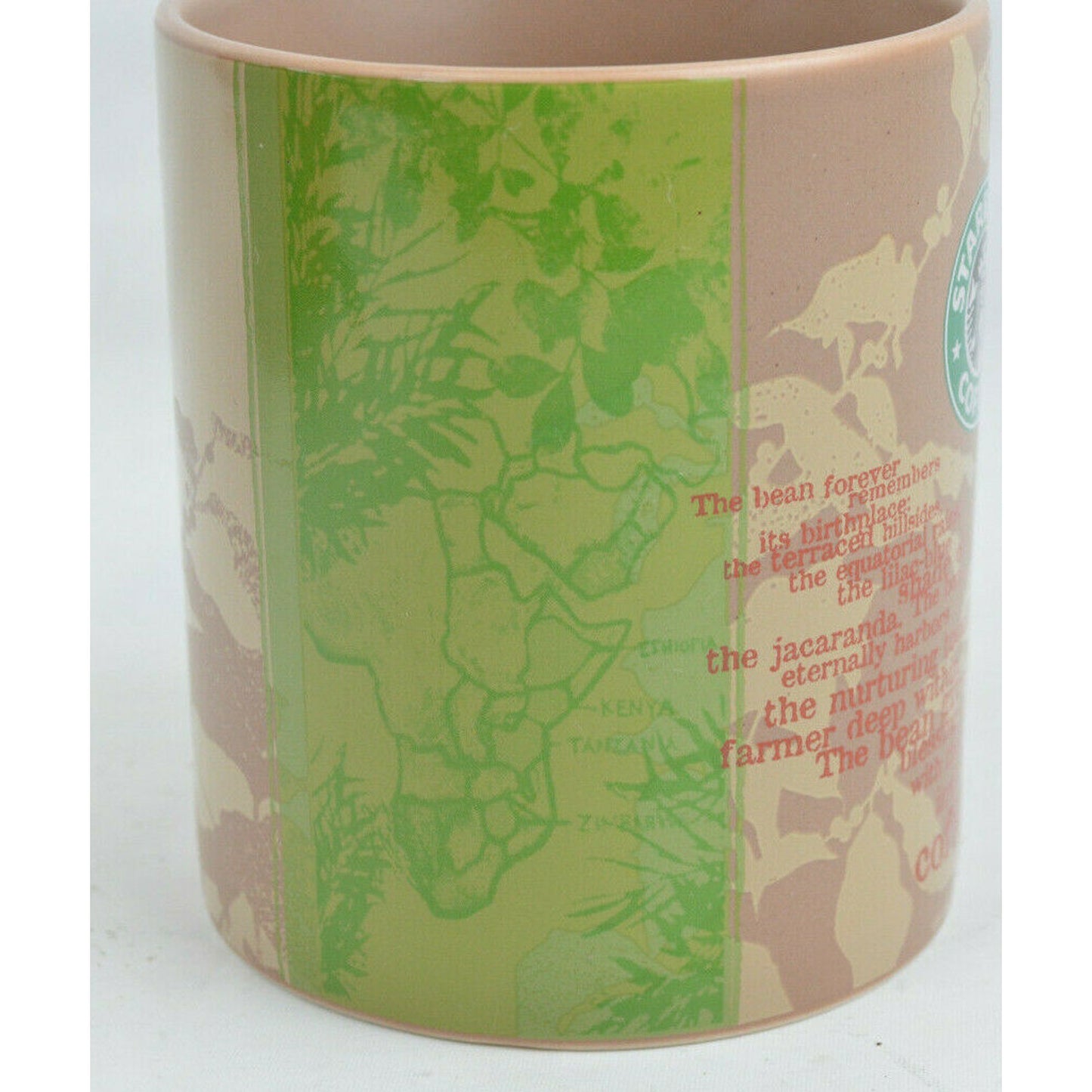 2006 Starbucks Coffee Land Origin Poem Africa Ceramic Coffee Mug 14oz Bean Story