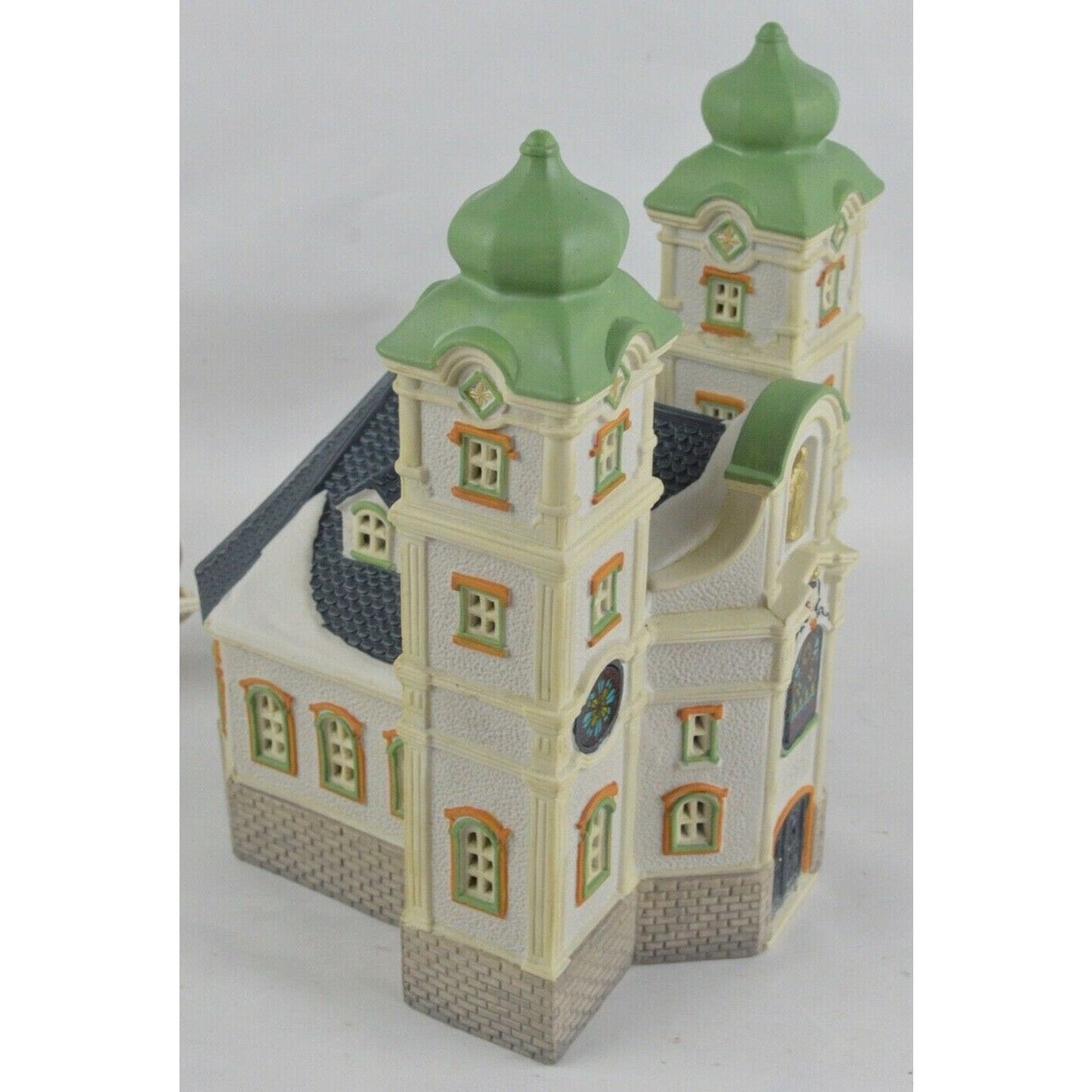 Porcelain Lighted Church Cathedral Building LEMAX 1995 Valley Train Station