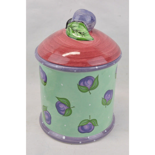 Bois d’Arc Tutti Frutti Plum Canister Cookie Jar Raul Bernarda Portugal Essexg