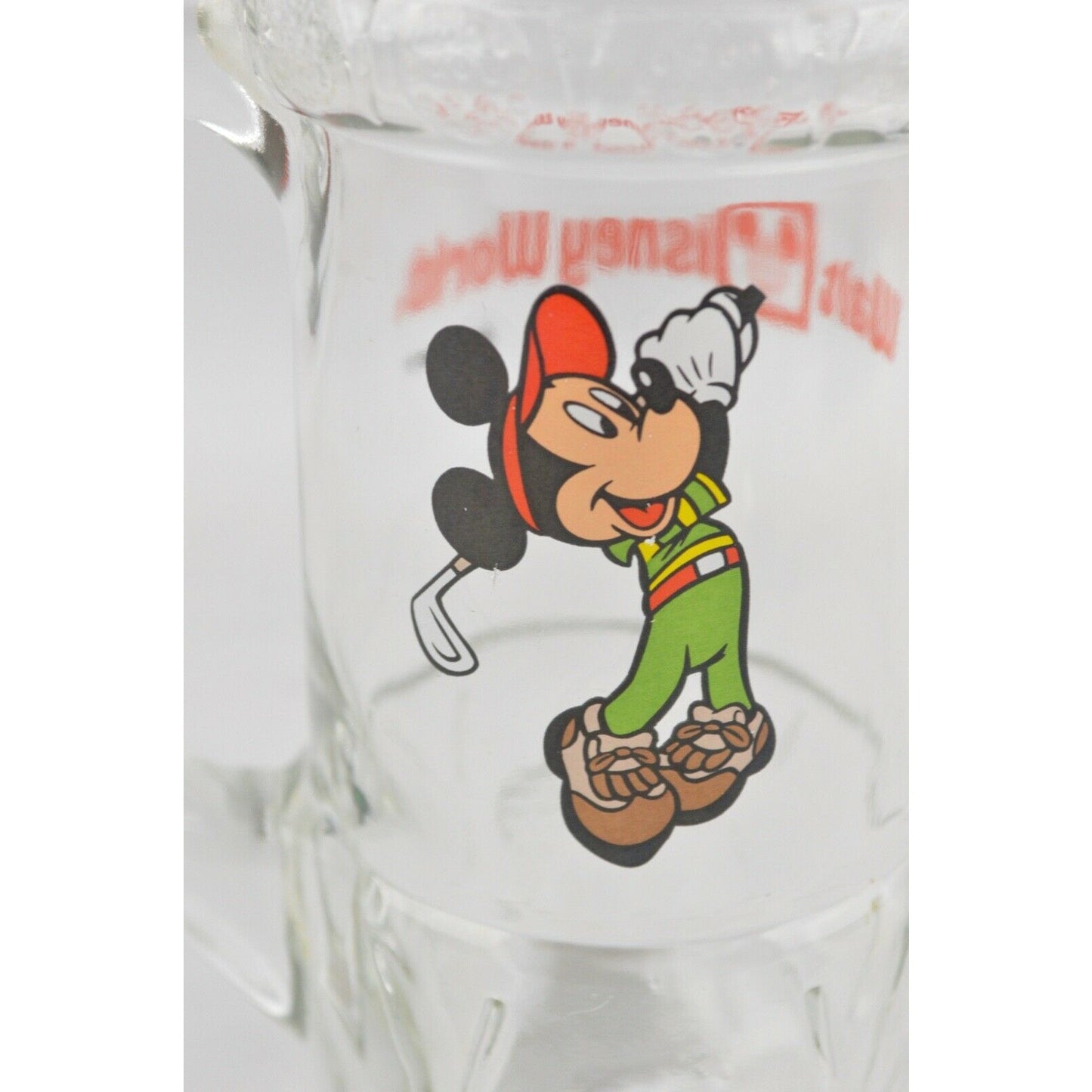 Clear Glass Mug Walt Disney World Golf Tumbler Mickey Mouse Golfer Bag Ball