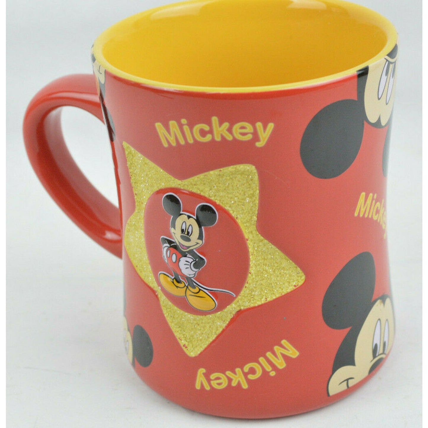 Ceramic Coffee Tea Cup Mug Walt Disney World MICKEY MOUSE Red Yellow Star