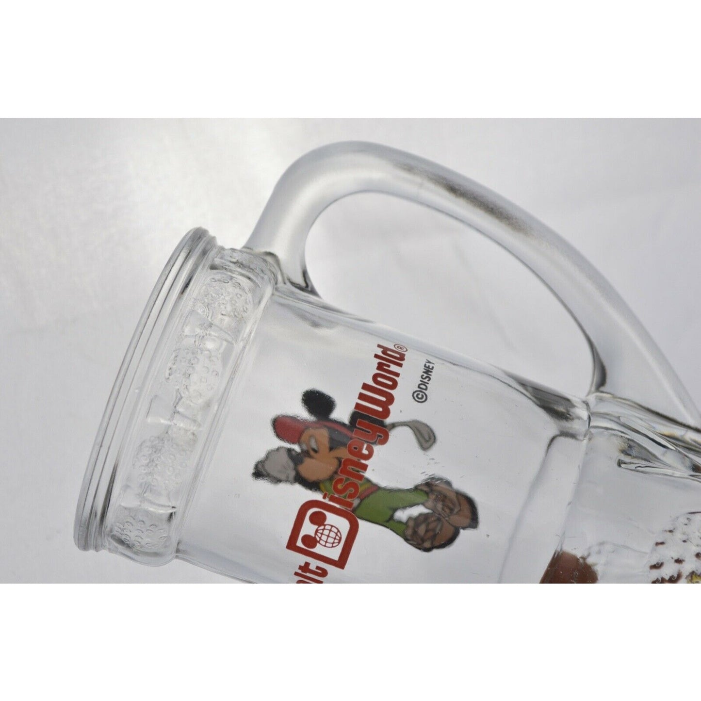 Clear Glass Mug Walt Disney World Golf Tumbler Mickey Mouse Golfer Bag Ball