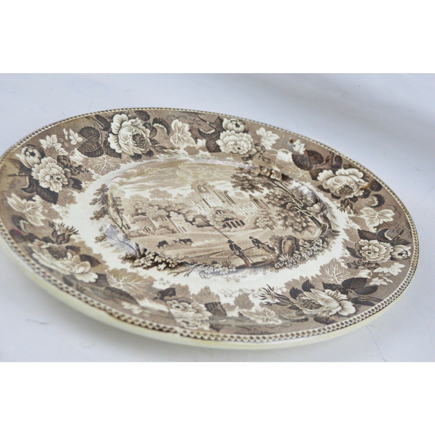 Wedgwood Covered Vegetable Creamware Taurine Oval Dish Lid Tan Antique Cow Town