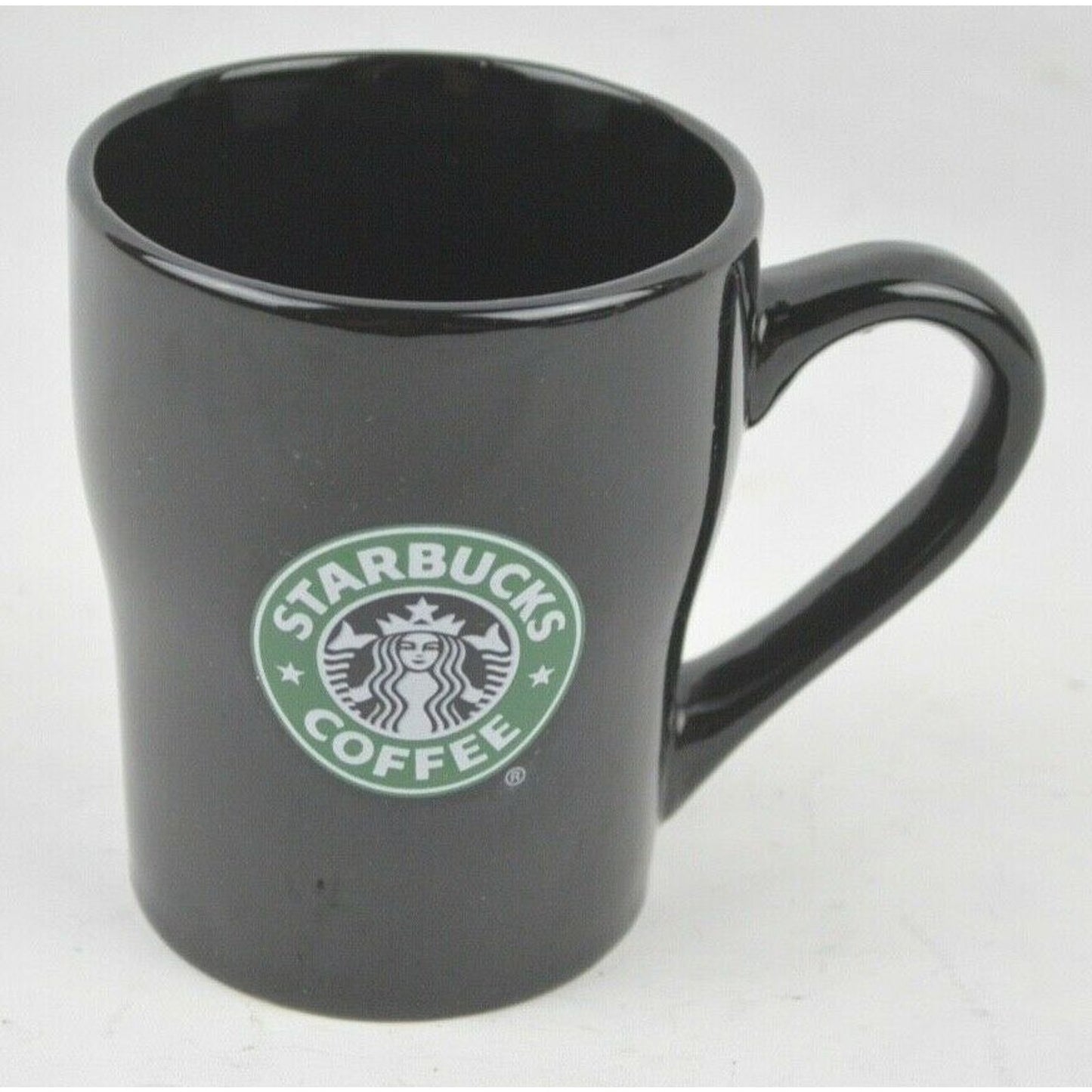 Ceramic Coffee Mug Cup Starbucks Collectible Mermaid Logo Black 2008 80z Small