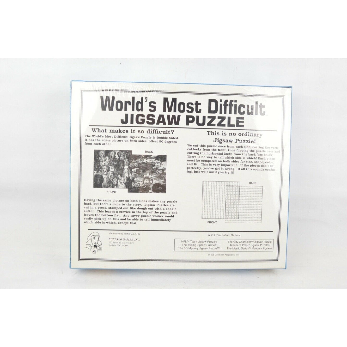 World's Most Difficult Jigsaw Puzzle CATS Edition 529 Piece Double-Sided 1991