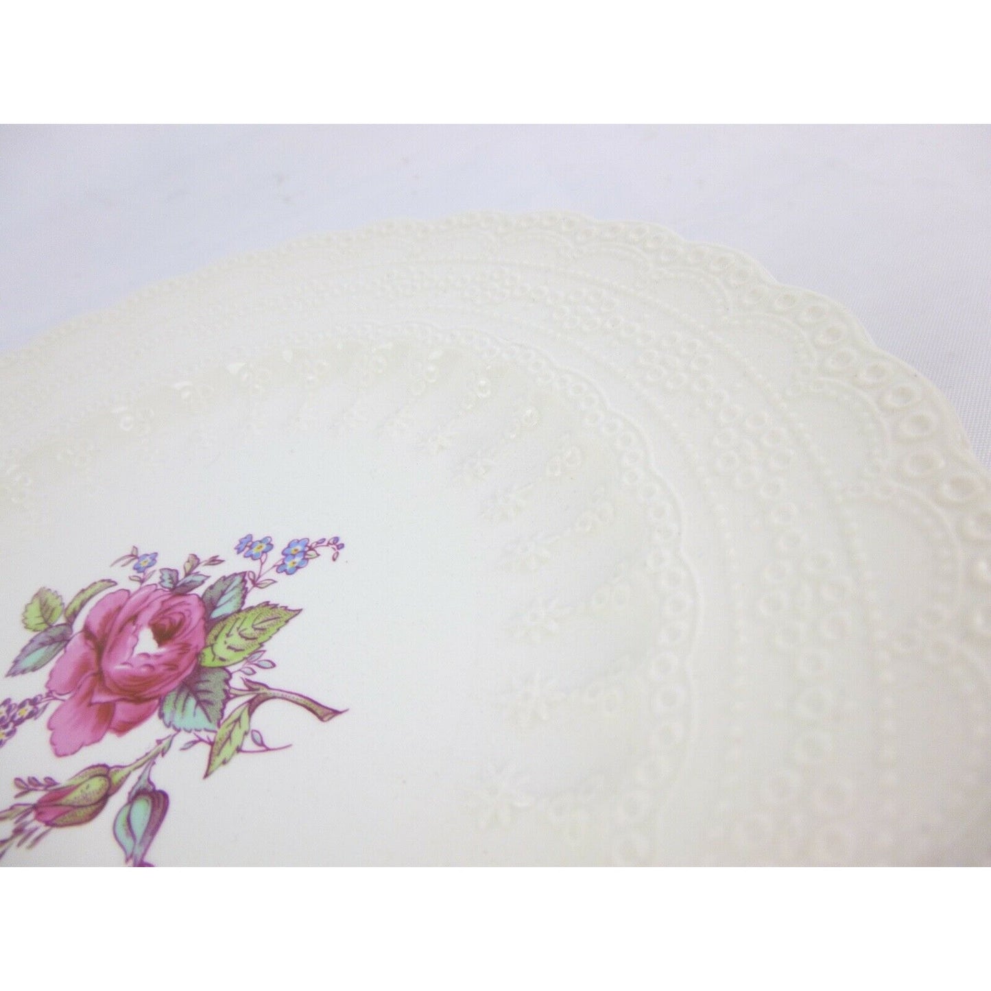 Set Of 4X Salad Plates Spode Bridal Rose Billingsley England 1892 2/8867 White