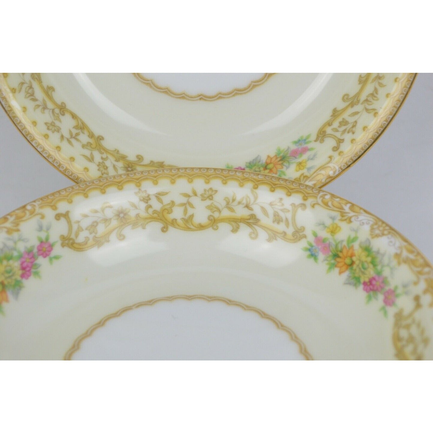 Lot x8 Ceramic Bowl Plate Noritake China Elvira 5-1/8" Japan Floral Gold Rim