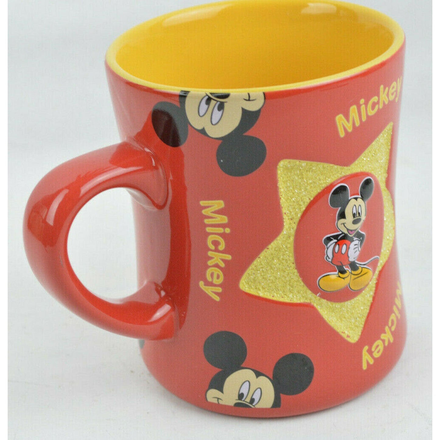 Ceramic Coffee Tea Cup Mug Walt Disney World MICKEY MOUSE Red Yellow Star