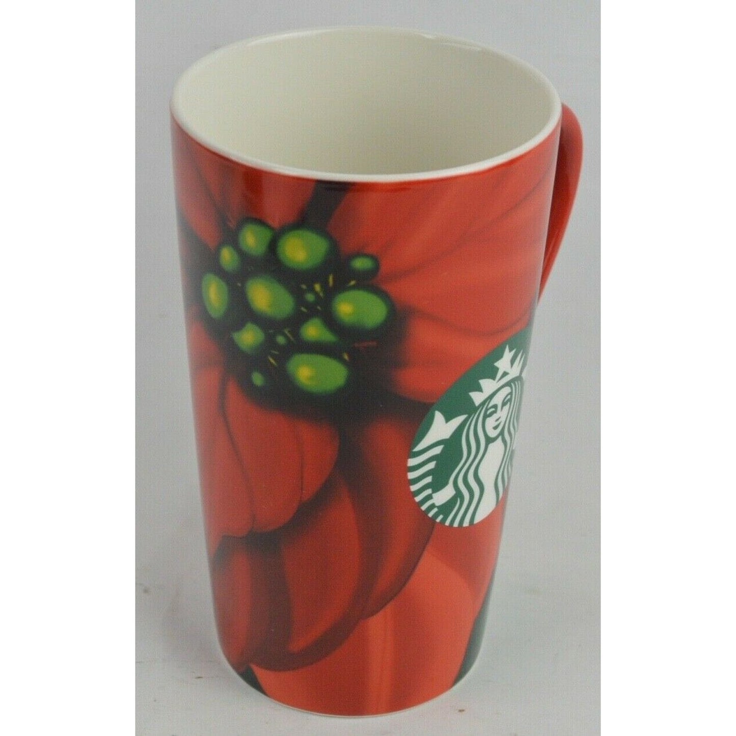 Ceramic Coffee Cup Mug Starbucks 2020 16oz Christmas Holiday Red Poinsettia