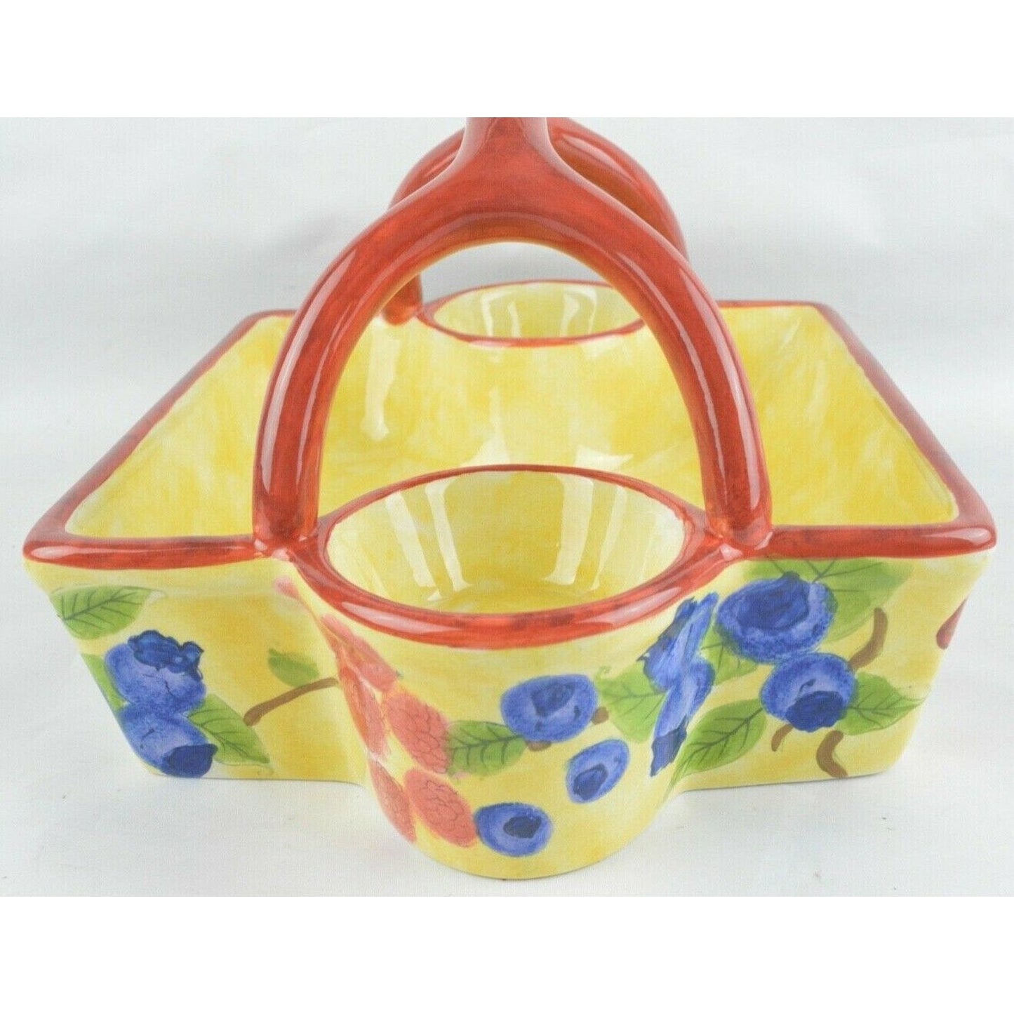 Ceramic Sugar Creamer Serving Tray Basket WildBerries Hand Painted M8309 Centrum