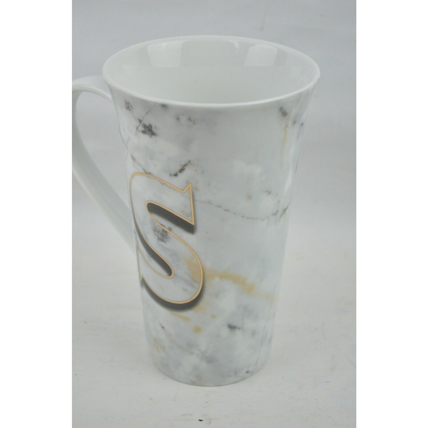 Designer's Choice Marble Monogram Porcelain Coffee Mug Cup White By Coventry