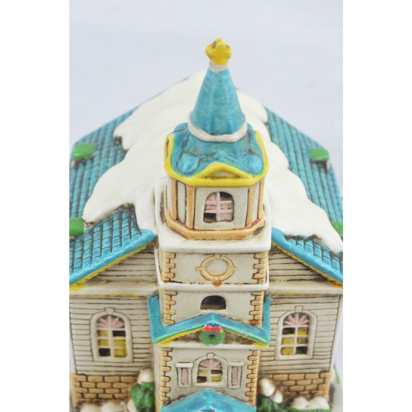 1986 Geo Z Lefton #05820 China Christmas Porcelain Church Village Hand Painted