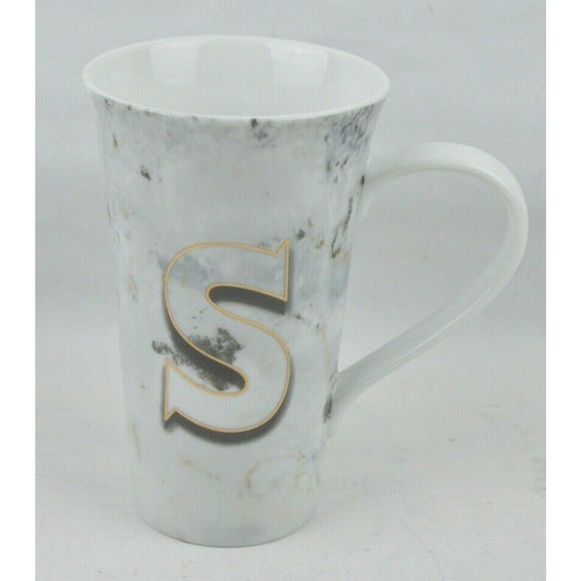 Designer's Choice Marble Monogram Porcelain Coffee Mug Cup White By Coventry