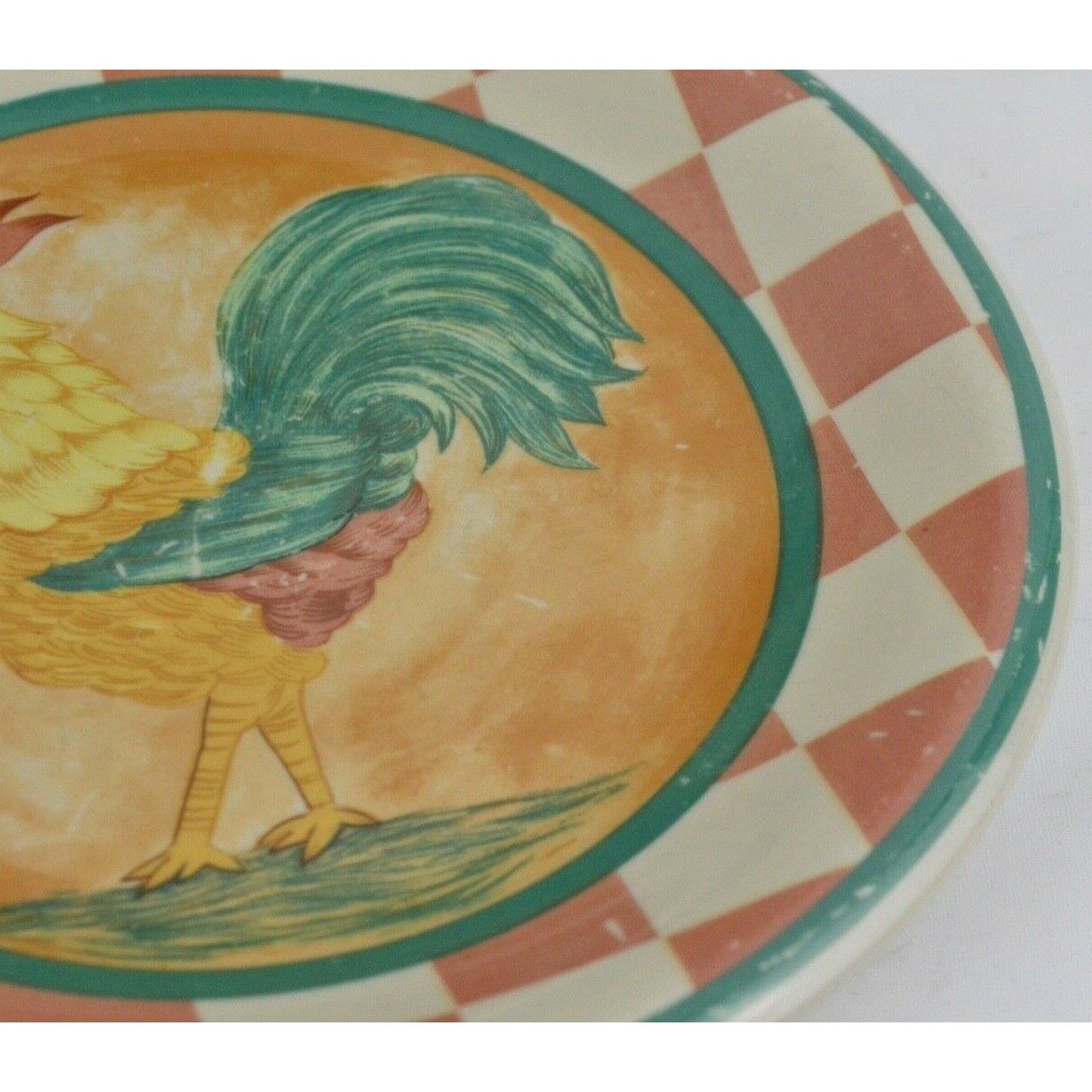 Set 4x Side Plates Cardinal Inc. Rooster Hand Painted China Decorative CD2