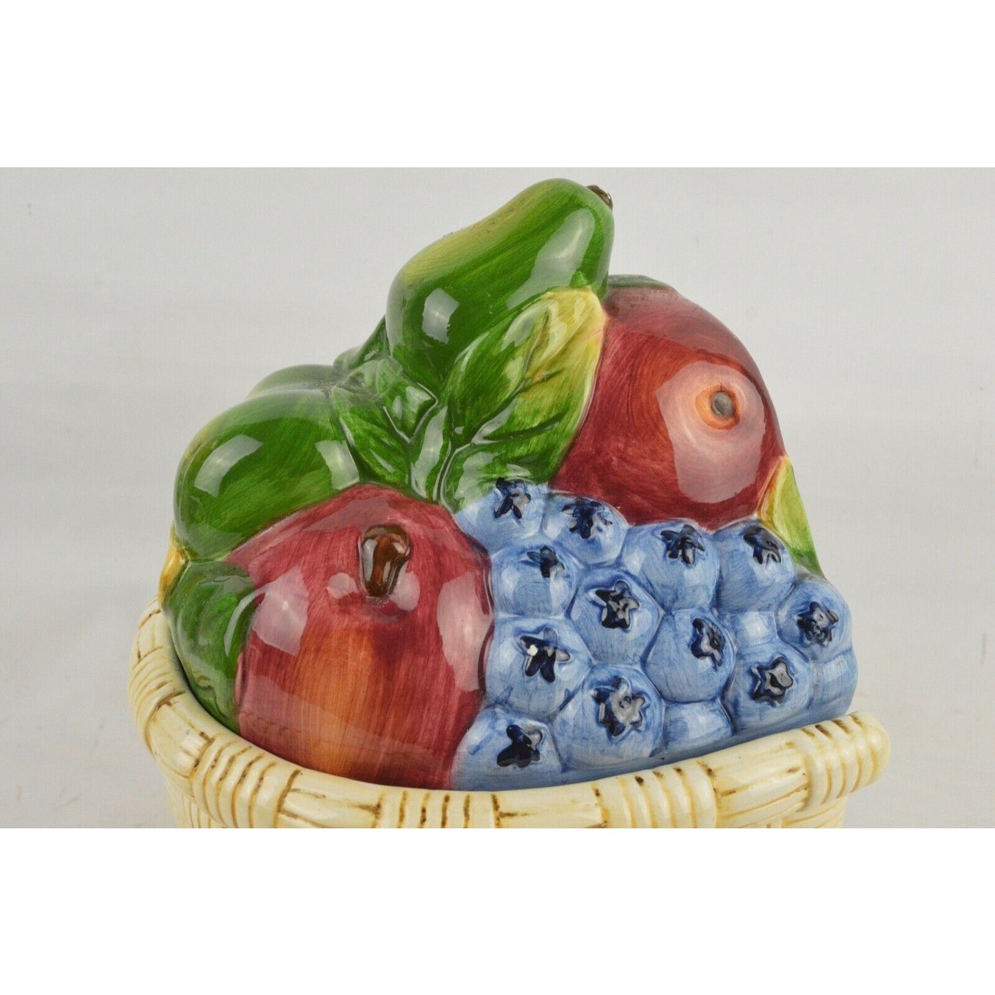 Fruit Basket Ceramic Cookie Jar Canister Certified International Susan Winget