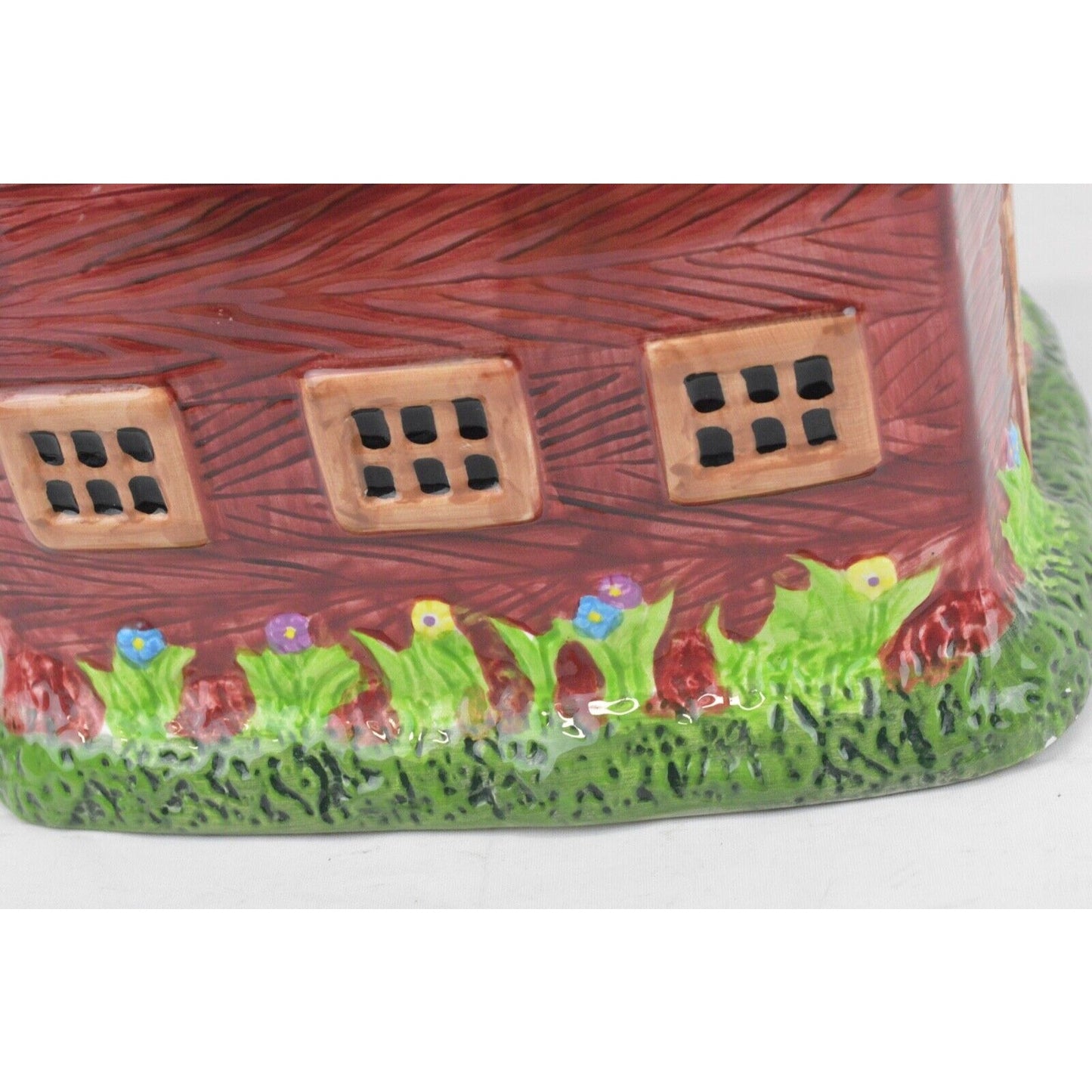 Red Barn Ceramic Cookie Jar Canister Kimble House Building Farm Country