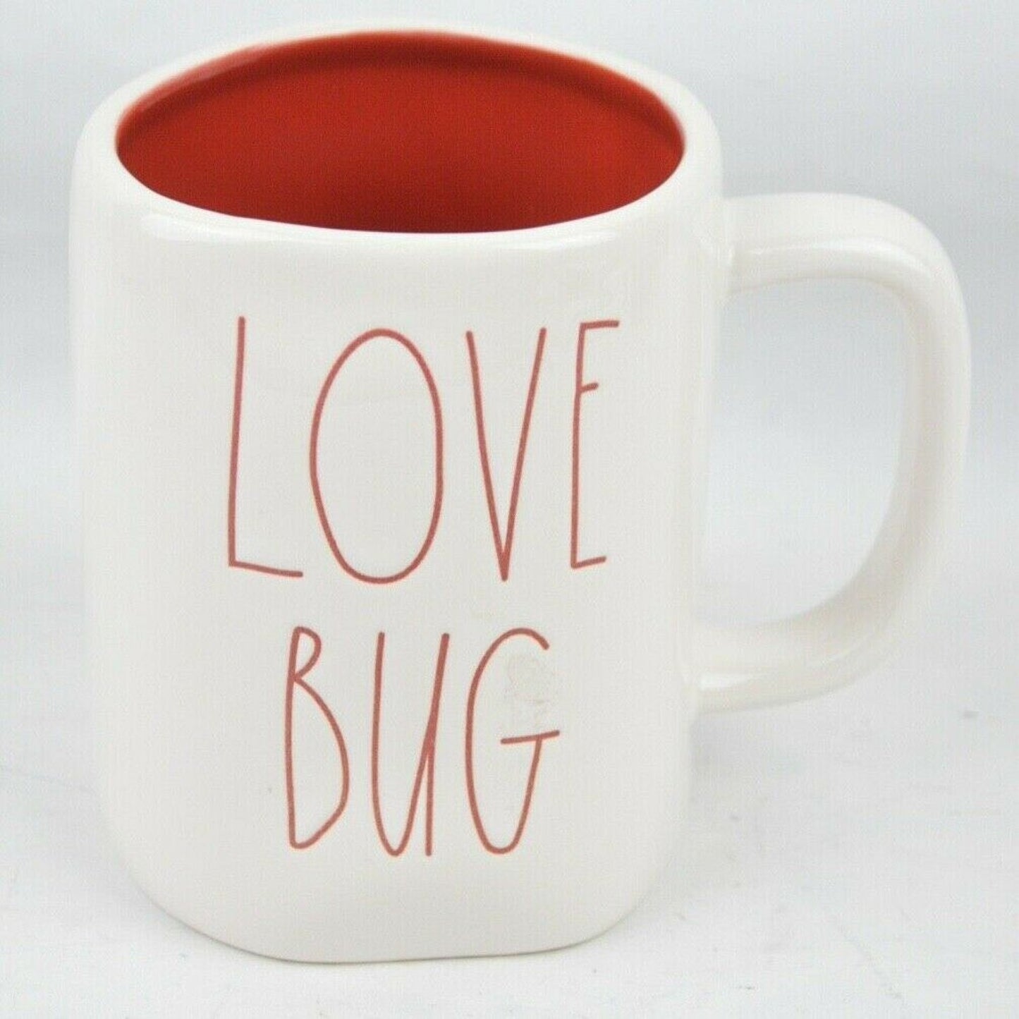 Ceramic Coffee Mug Valentine's Day Love Bug Red White By Rae Dunn Magenta