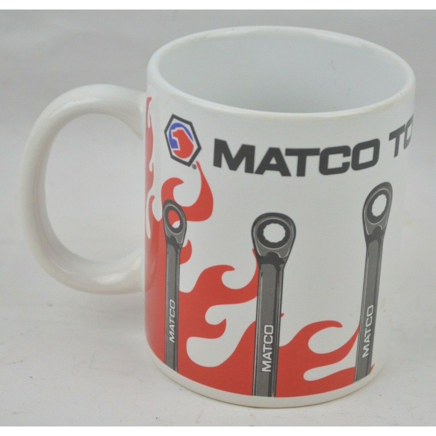 Matco Wrench Tools Ceramic Coffee Mug Cup White Red