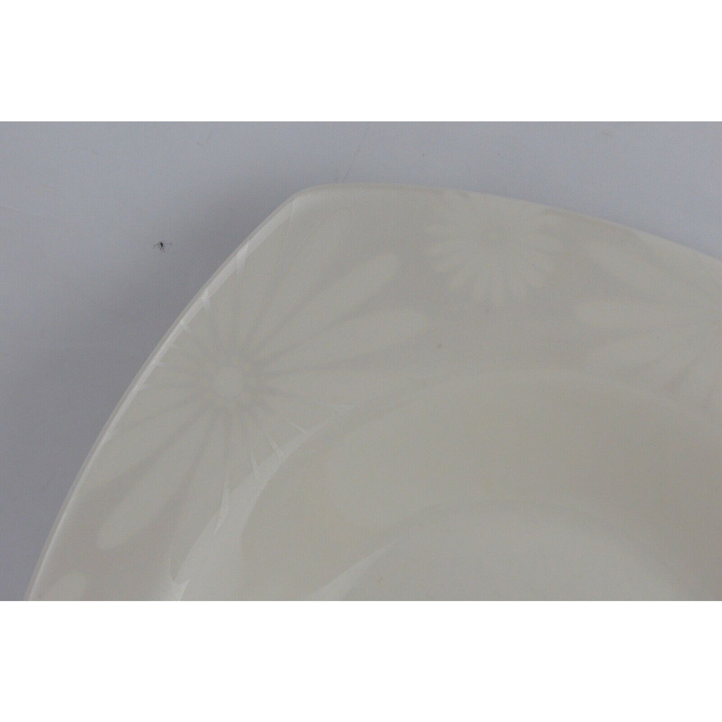 Set x7 Soup Bowl Plates 222 Fifth Alice Platinum Pattern Square White Matte 8''