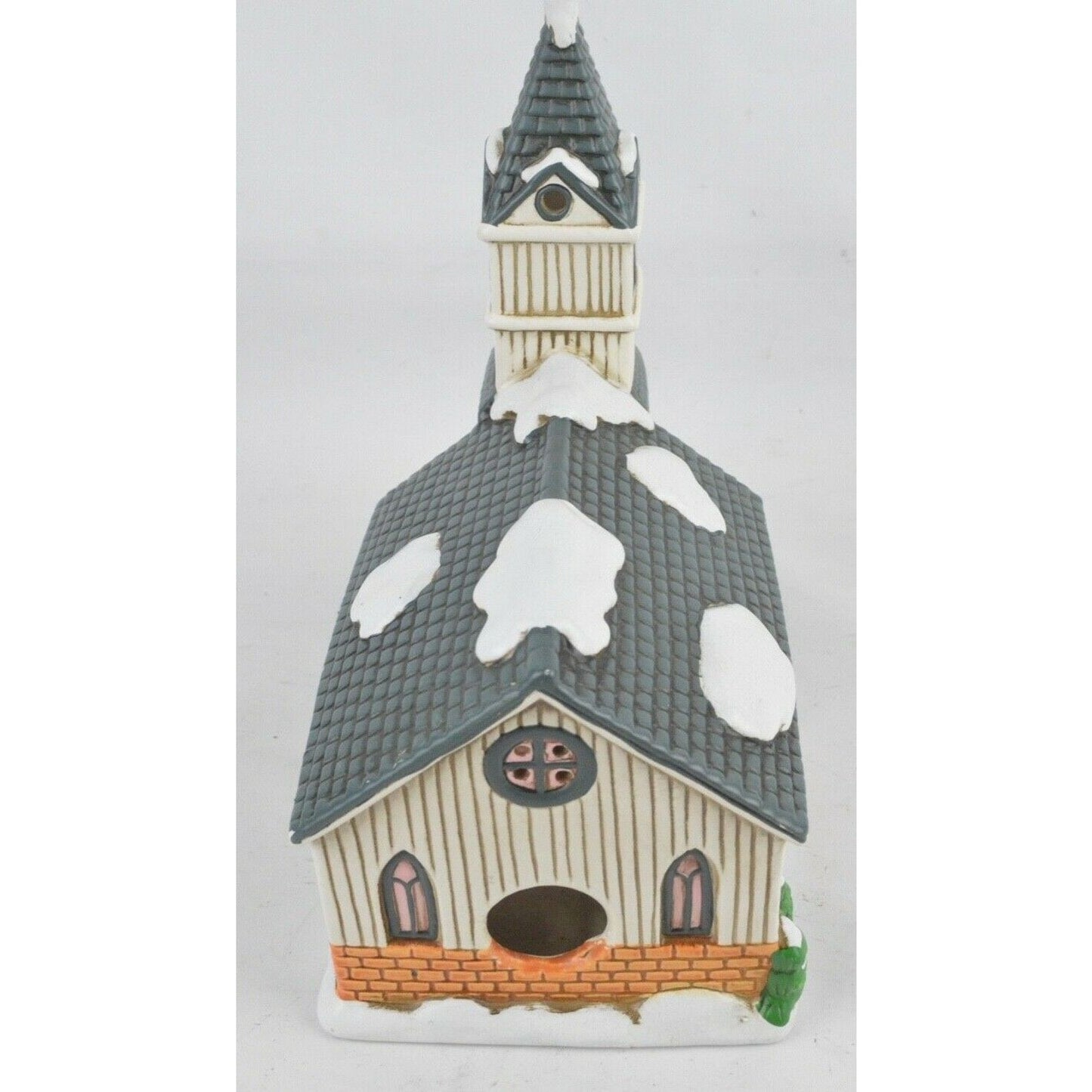 Colonial Village Lighted Church Lefton China 1989 Hand Painted Byron Wood #07333