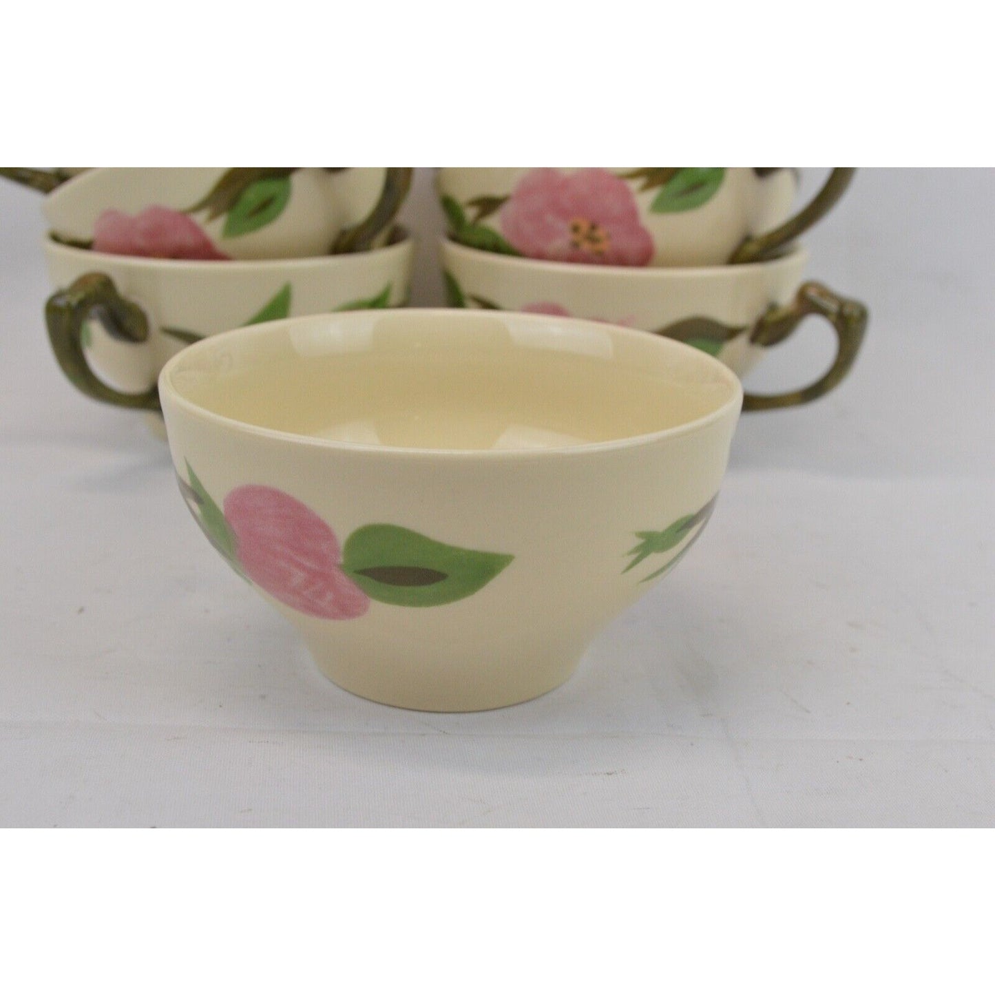 Set Of 8x Coffee Tea Cup Mug Franciscan Desert Rose Tapered Ceramic Floral