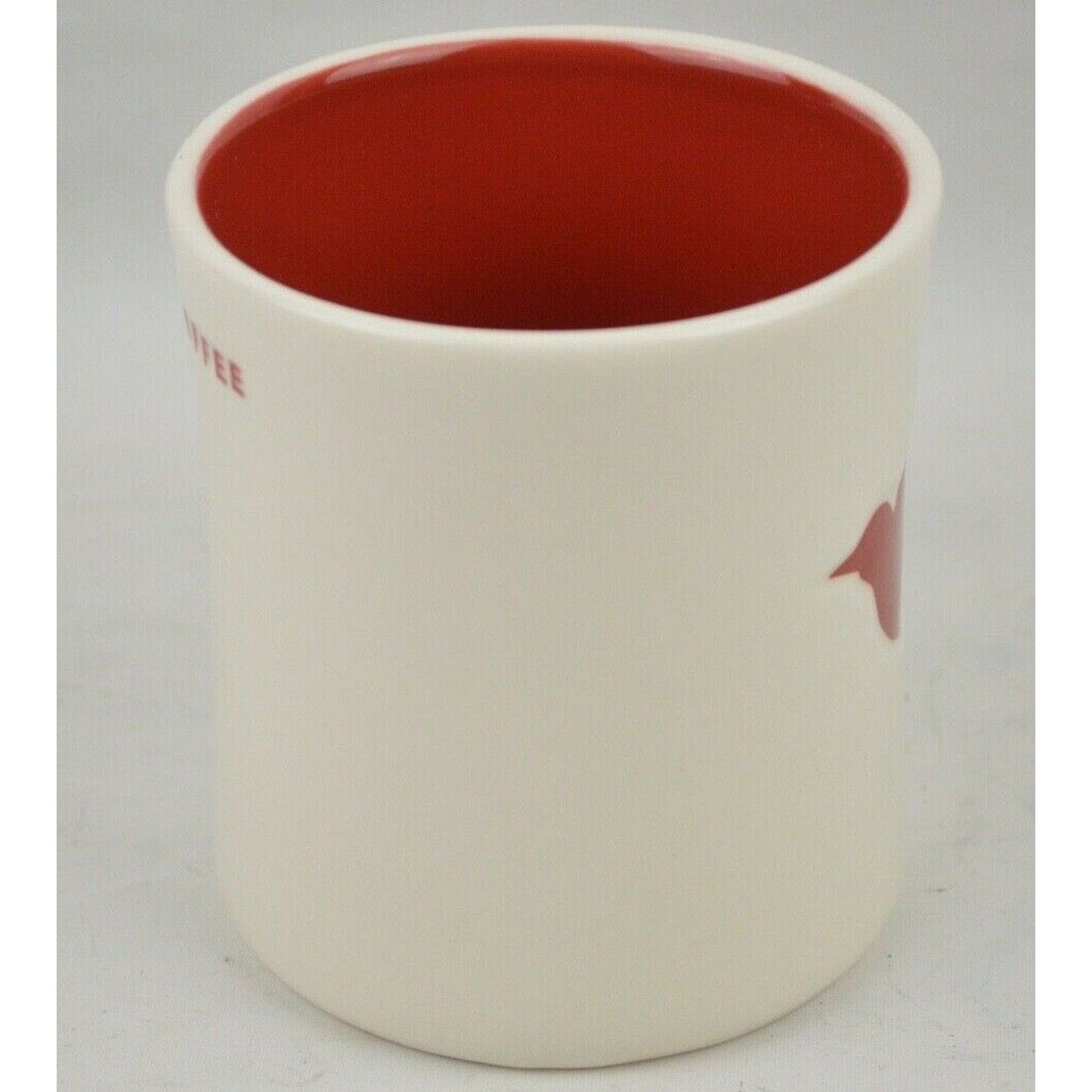 Coffee Mug Starbucks 2008 Ceramic Christmas With Embossed Red Dove Bird 12 Oz