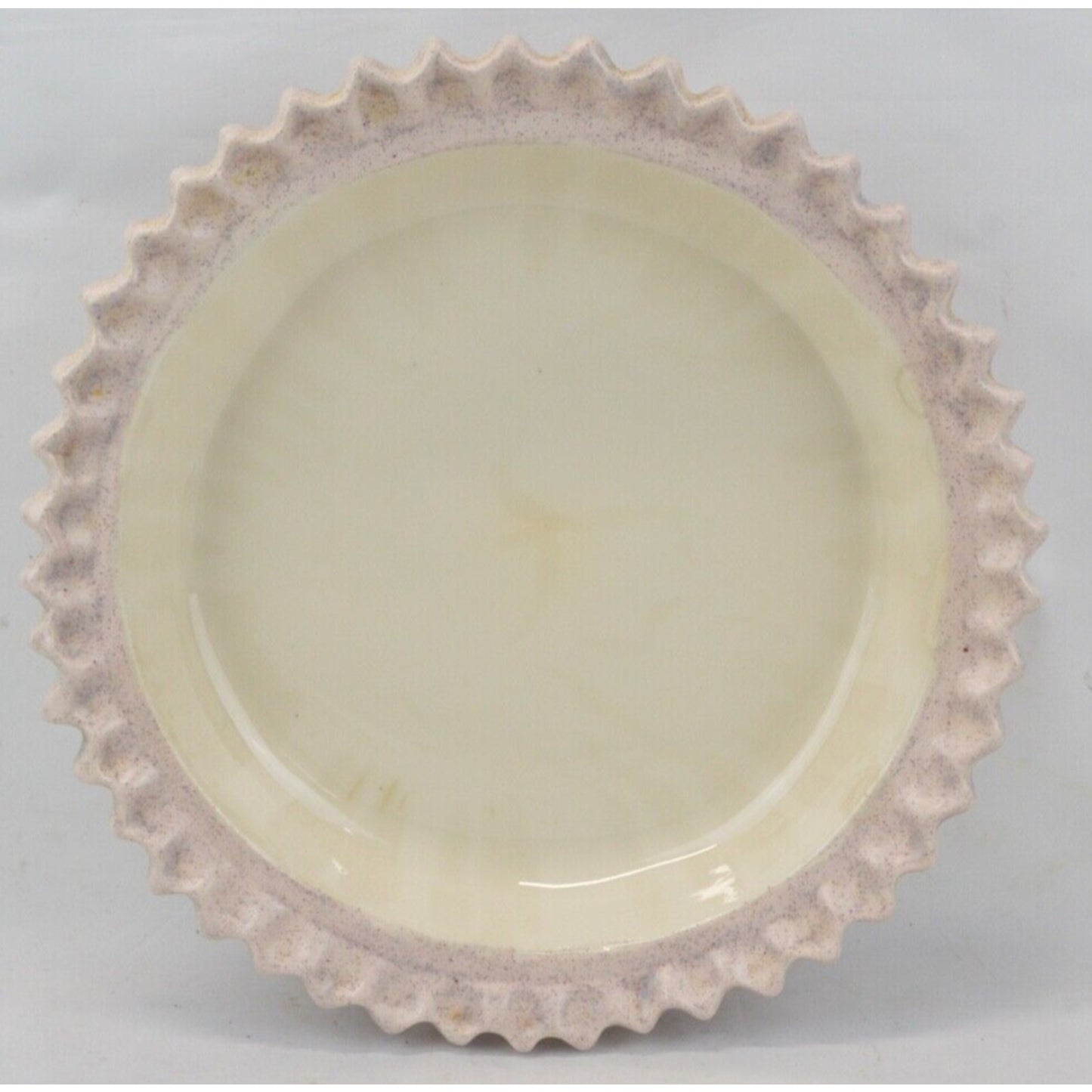 Ceramic Pie Dish Holder Keeper Covered Lid Cherry Shape Crust Plate Pink 3D 11''