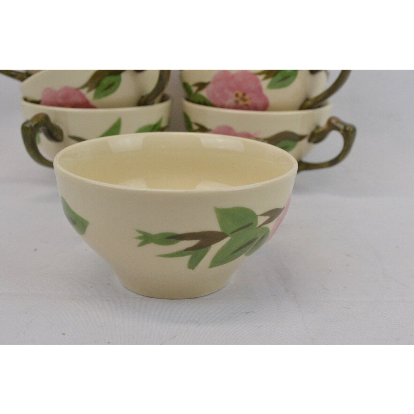 Set Of 8x Coffee Tea Cup Mug Franciscan Desert Rose Tapered Ceramic Floral