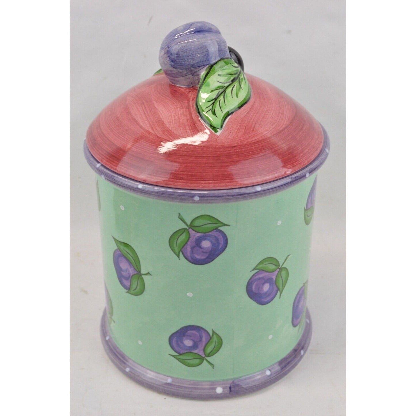 Bois d’Arc Tutti Frutti Plum Canister Cookie Jar Raul Bernarda Portugal Essexg