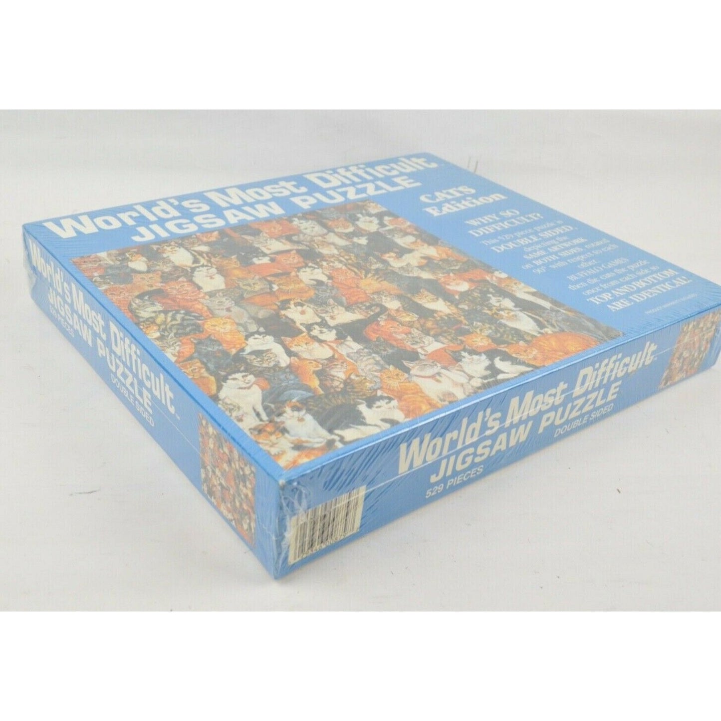 World's Most Difficult Jigsaw Puzzle CATS Edition 529 Piece Double-Sided 1991