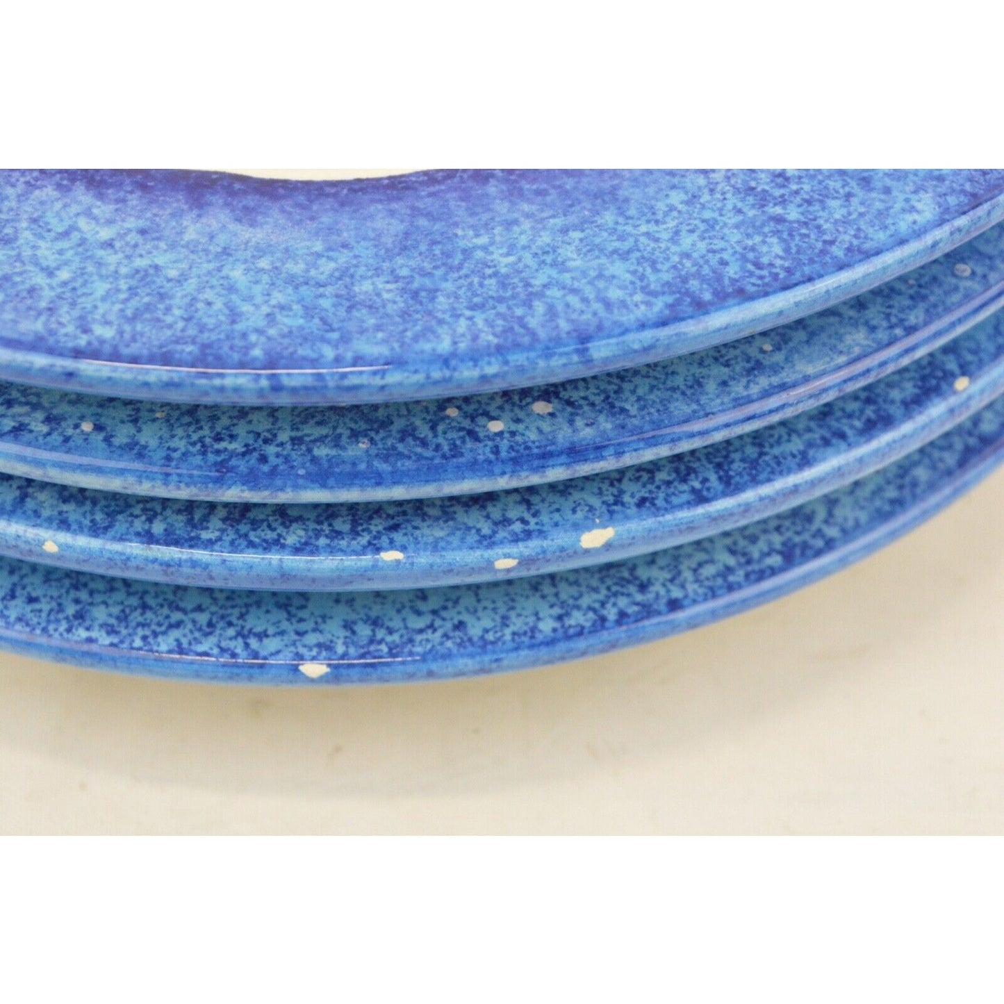 Set Of 4x Salad Plates Sakura Table Snowman Christmas Ceramic Blue Debbie Taylor