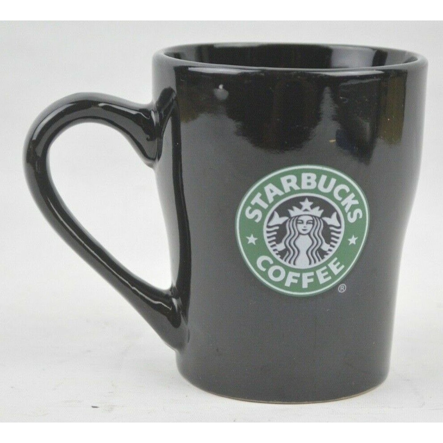 Ceramic Coffee Mug Cup Starbucks Collectible Mermaid Logo Black 2008 80z Small