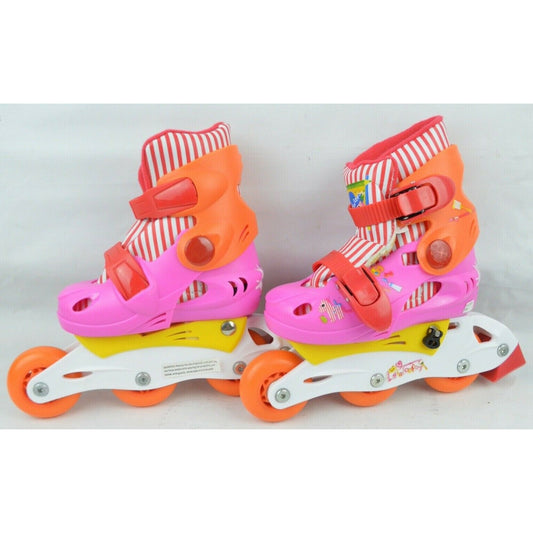 Lalaloopsy Inline Training Skates Adjustable Size 7-10 Girls Pink Orange Red