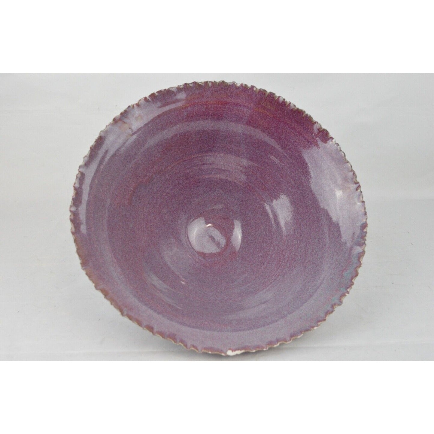 Art Pottery Plate Ruth Weiner Purple Scallop Edge Bowl