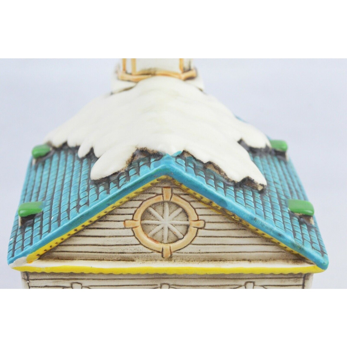 1986 Geo Z Lefton #05820 China Christmas Porcelain Church Village Hand Painted