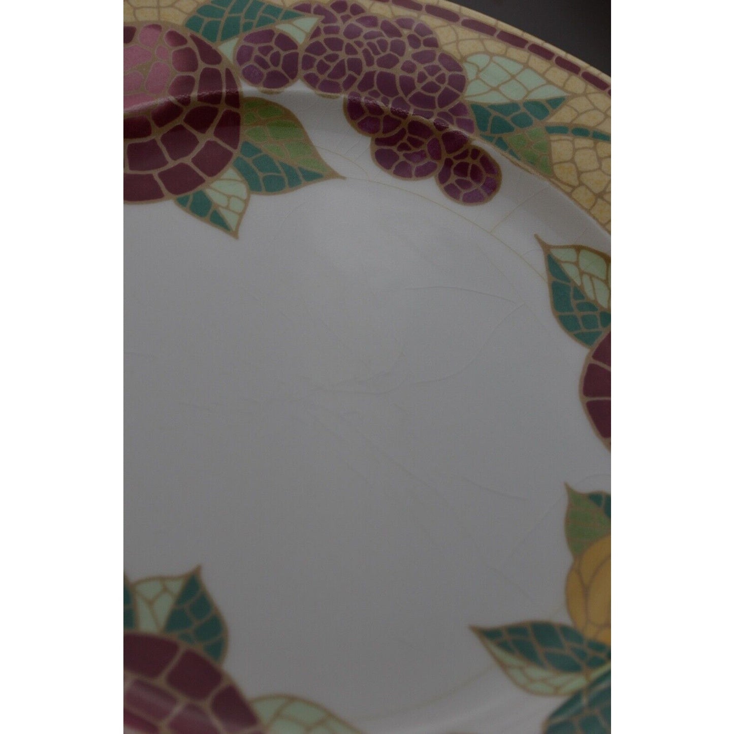 Set 5x Pier 1 Mosaic Fruit Pattern Italian Ceramic Salad Plates Earthenware 10''