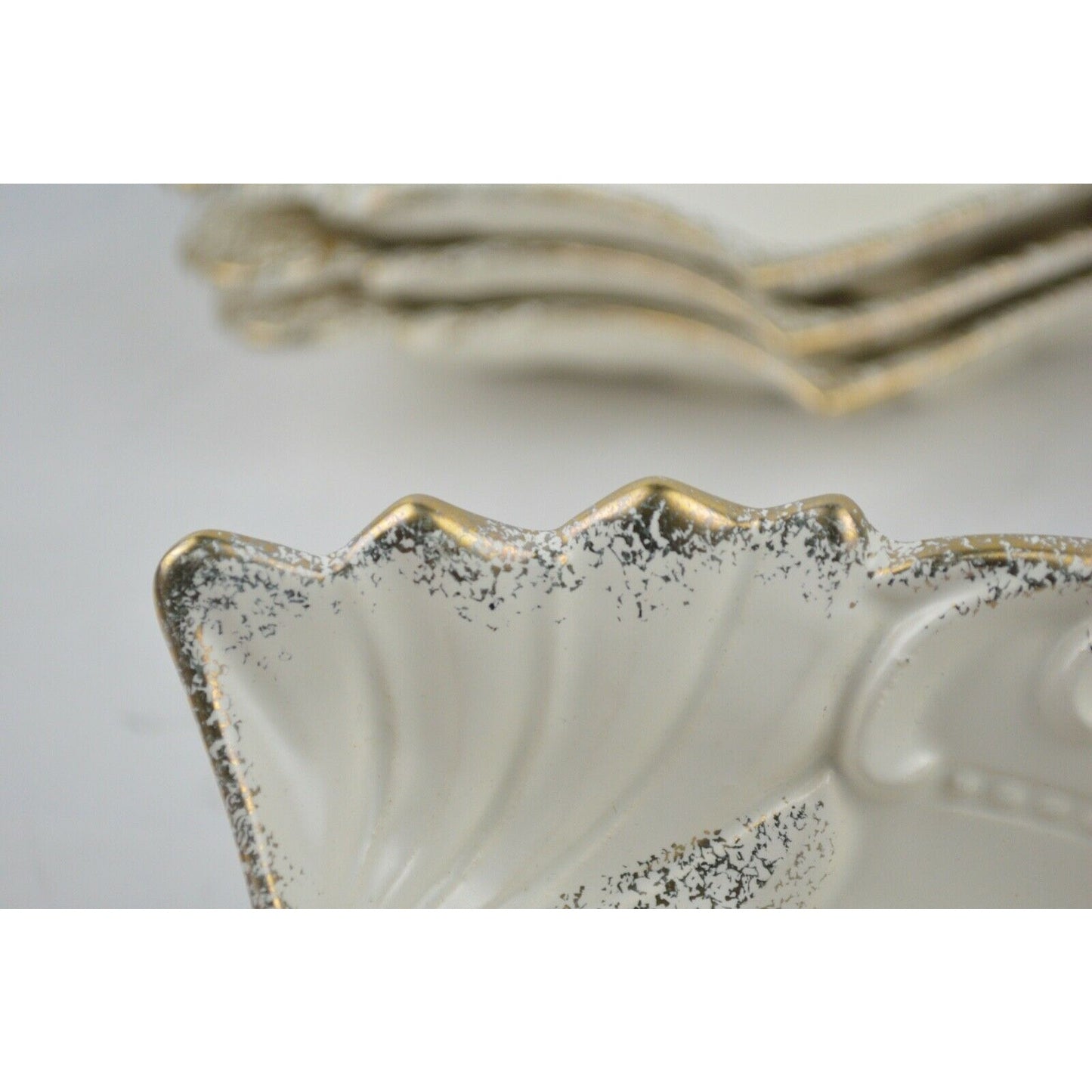 Set 4 Nesting Serving Plates Ideal Originals 1962 Florentine White Gold Gilded