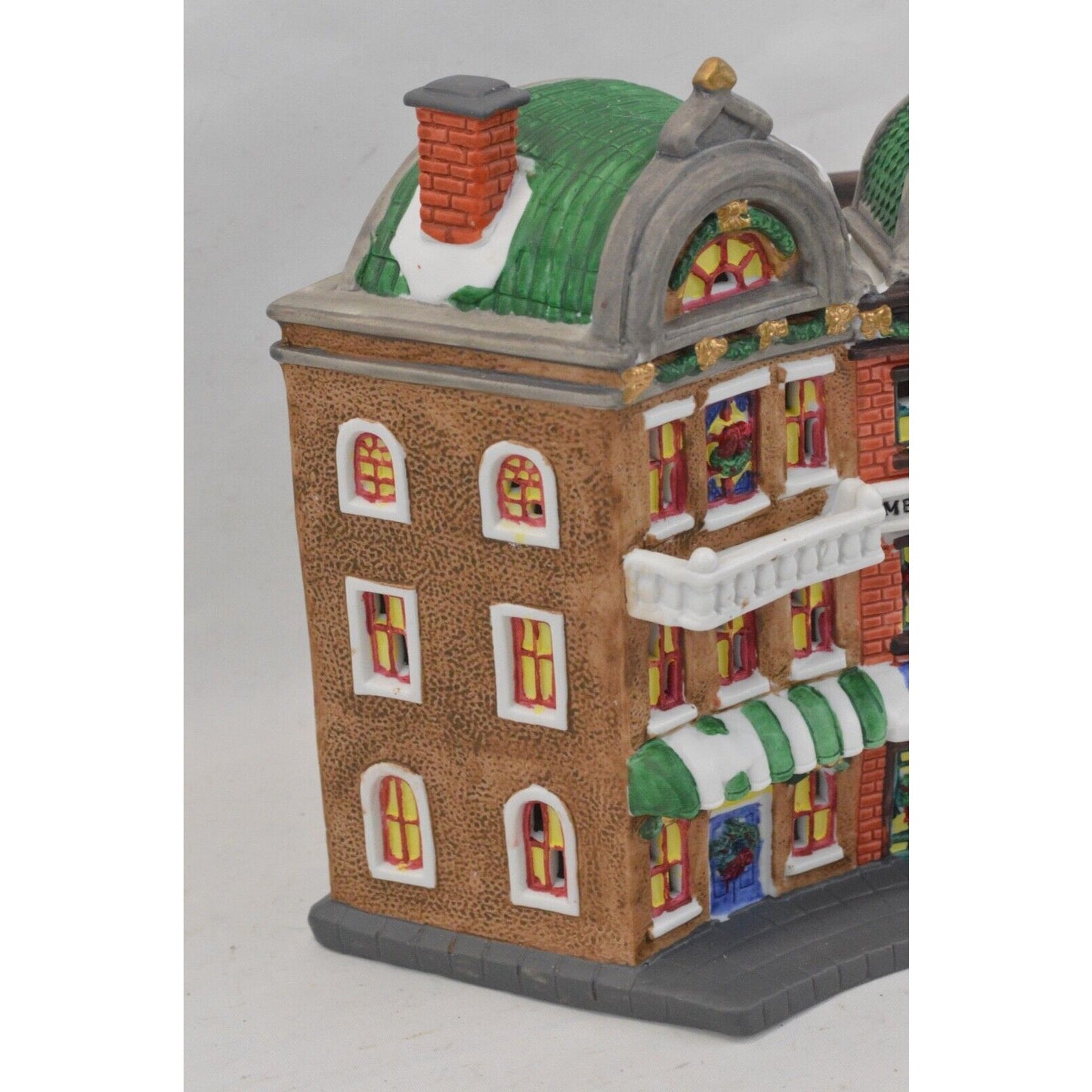 Village Building Figure Metropolitan Bank Lighted Christmas Holiday By Trim Home