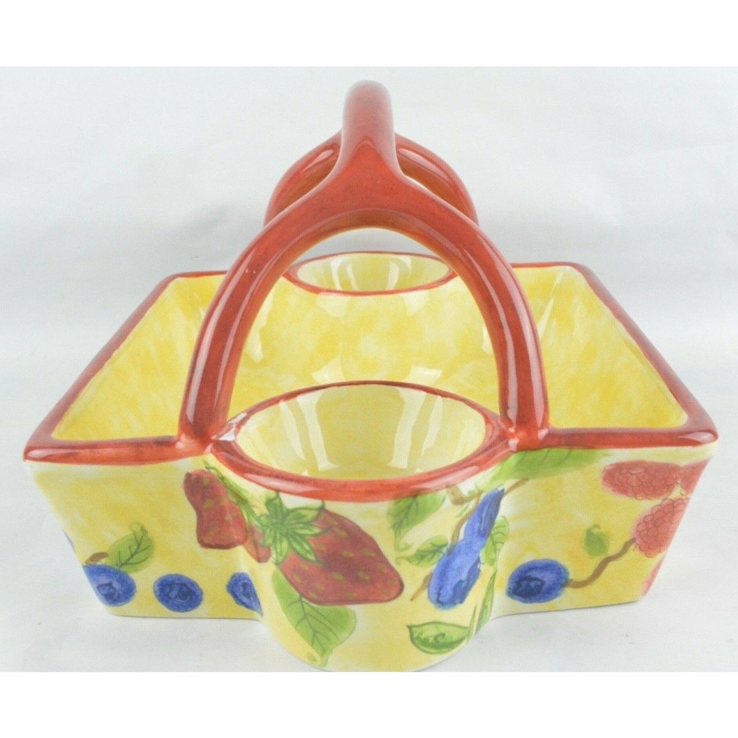 Ceramic Sugar Creamer Serving Tray Basket WildBerries Hand Painted M8309 Centrum