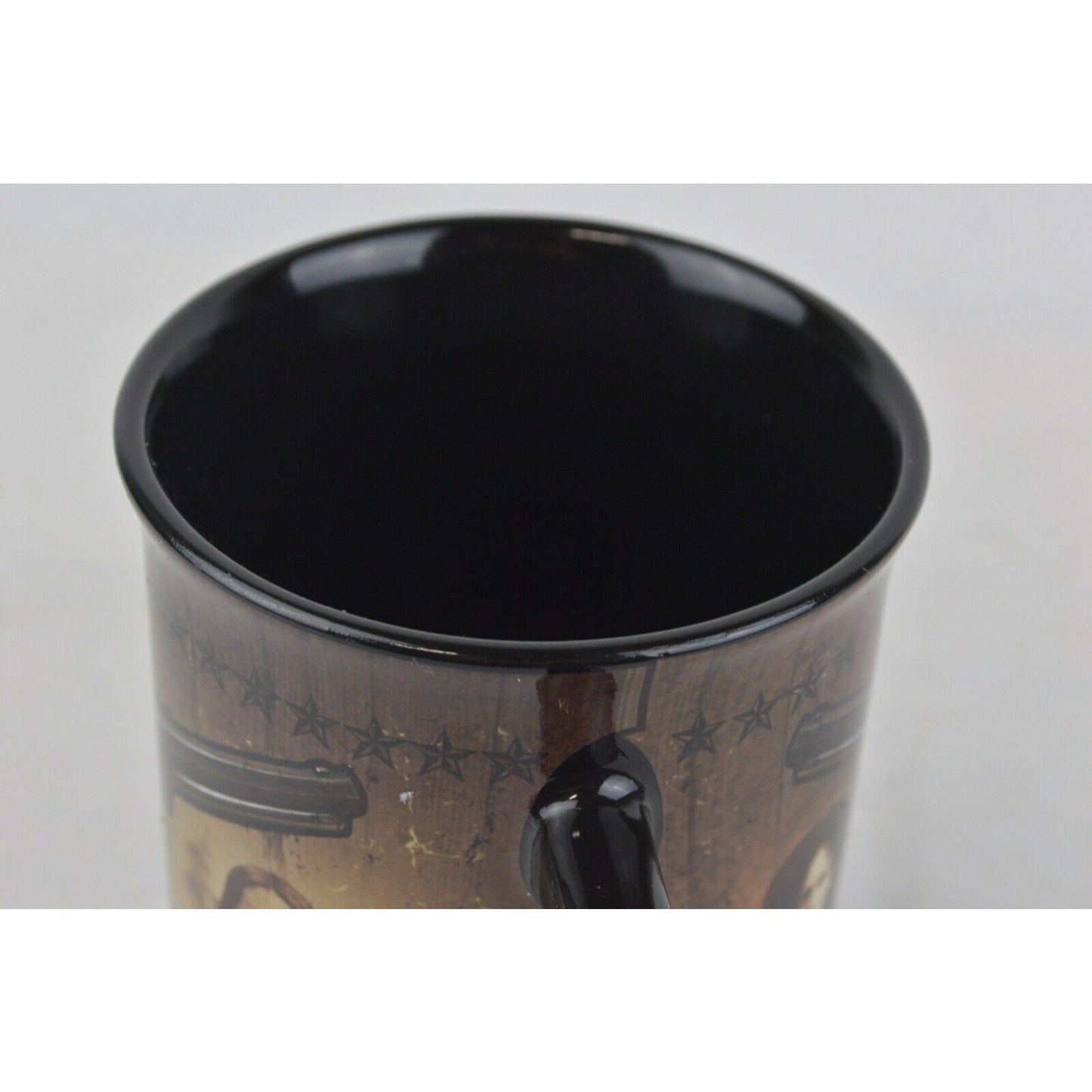 Buffalo Bill's Wild West Ceramic Coffee Mug Cup Brown Gun Handle 3D