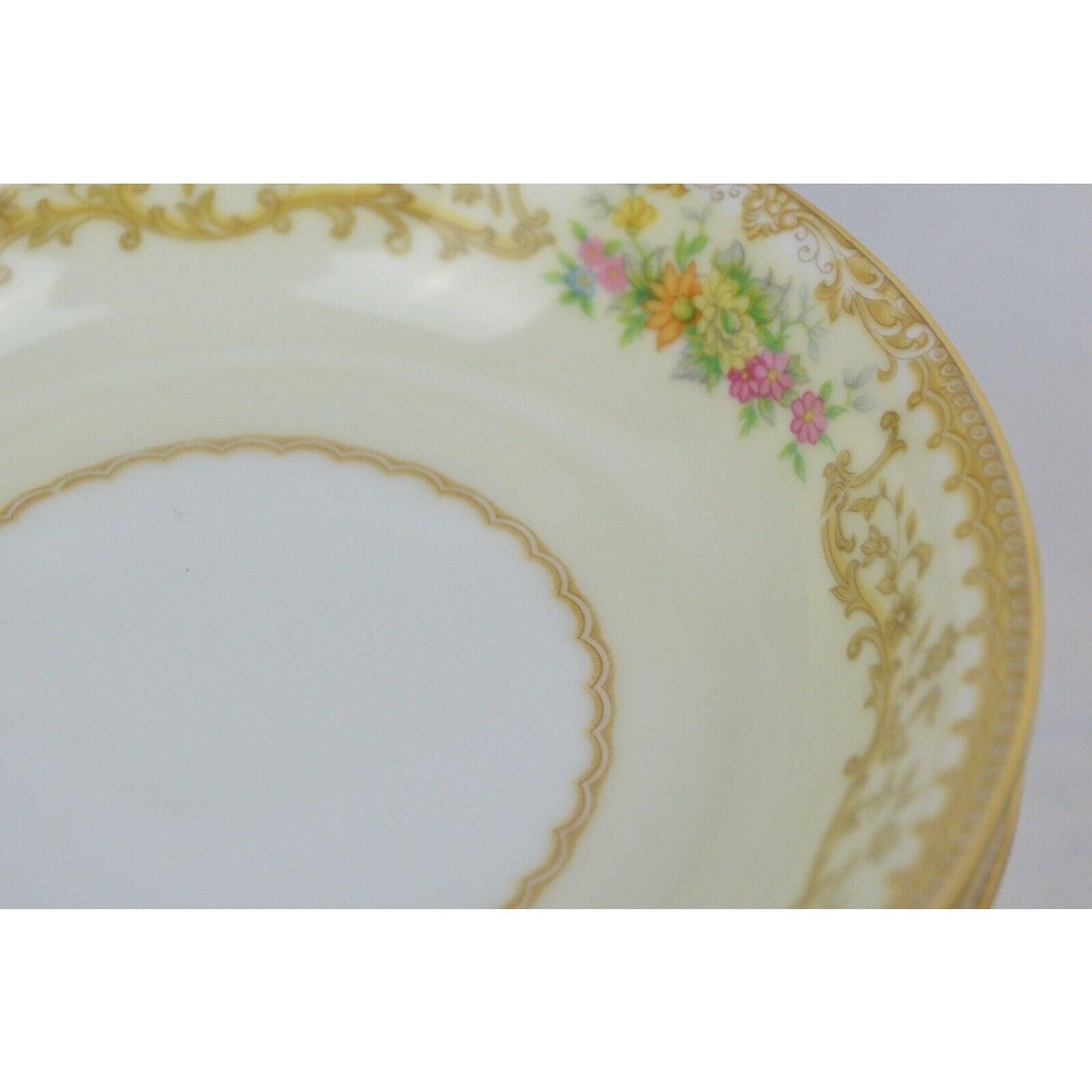 Lot x8 Ceramic Bowl Plate Noritake China Elvira 5-1/8" Japan Floral Gold Rim