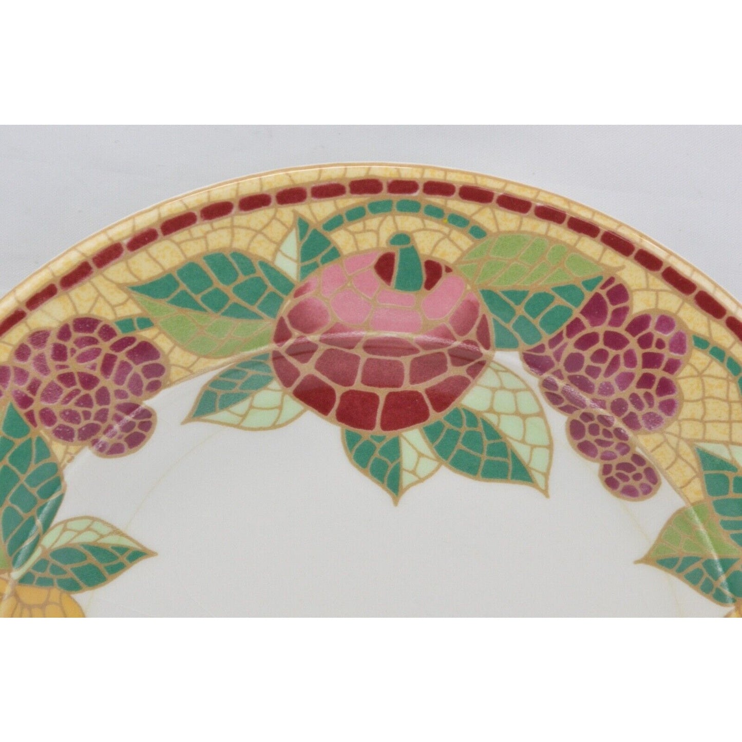 Set 5x Pier 1 Mosaic Fruit Pattern Italian Ceramic Salad Plates Earthenware 10''