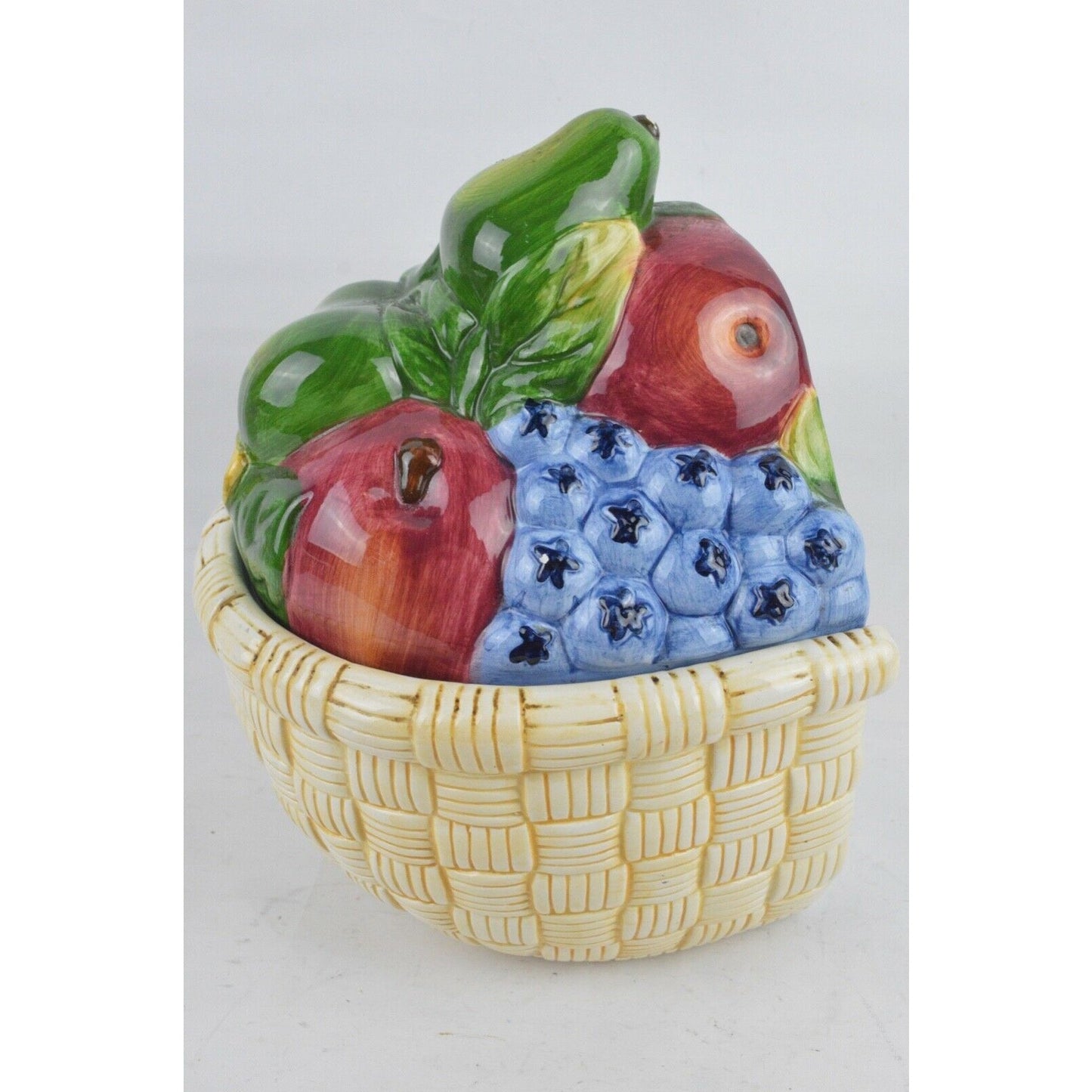 Fruit Basket Ceramic Cookie Jar Canister Certified International Susan Winget